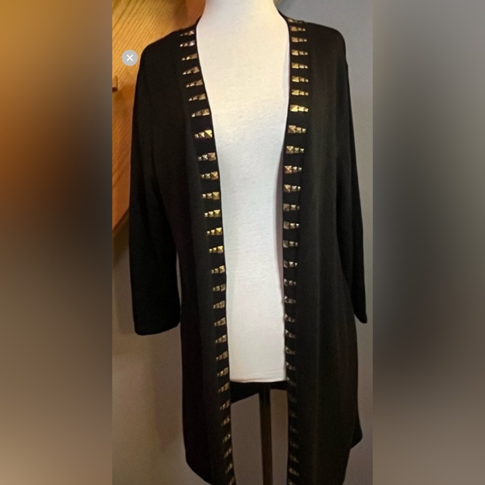 Peter Nygard Black Cardigan with Gold Accents